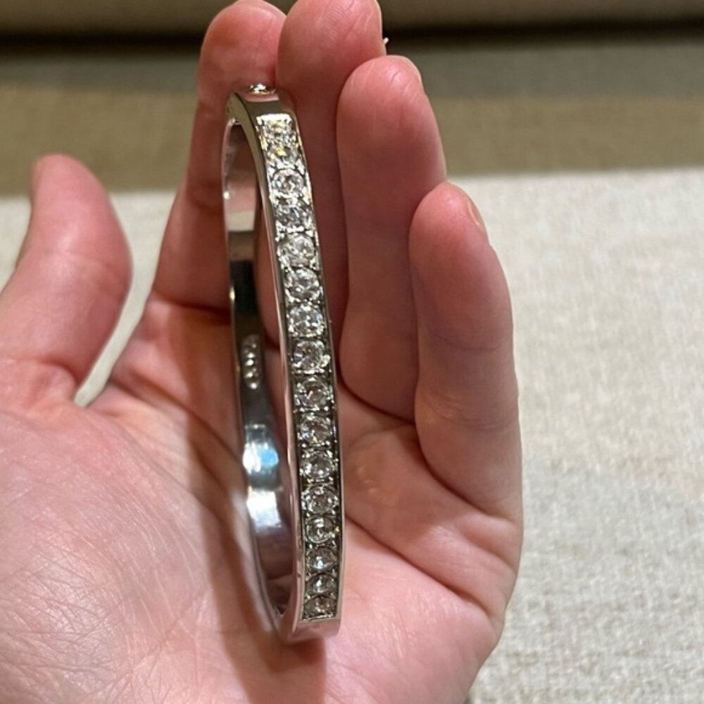 Silver Rhinestone Cuff Bracelet